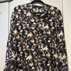 All Saints floral silk blouse Size 10 US